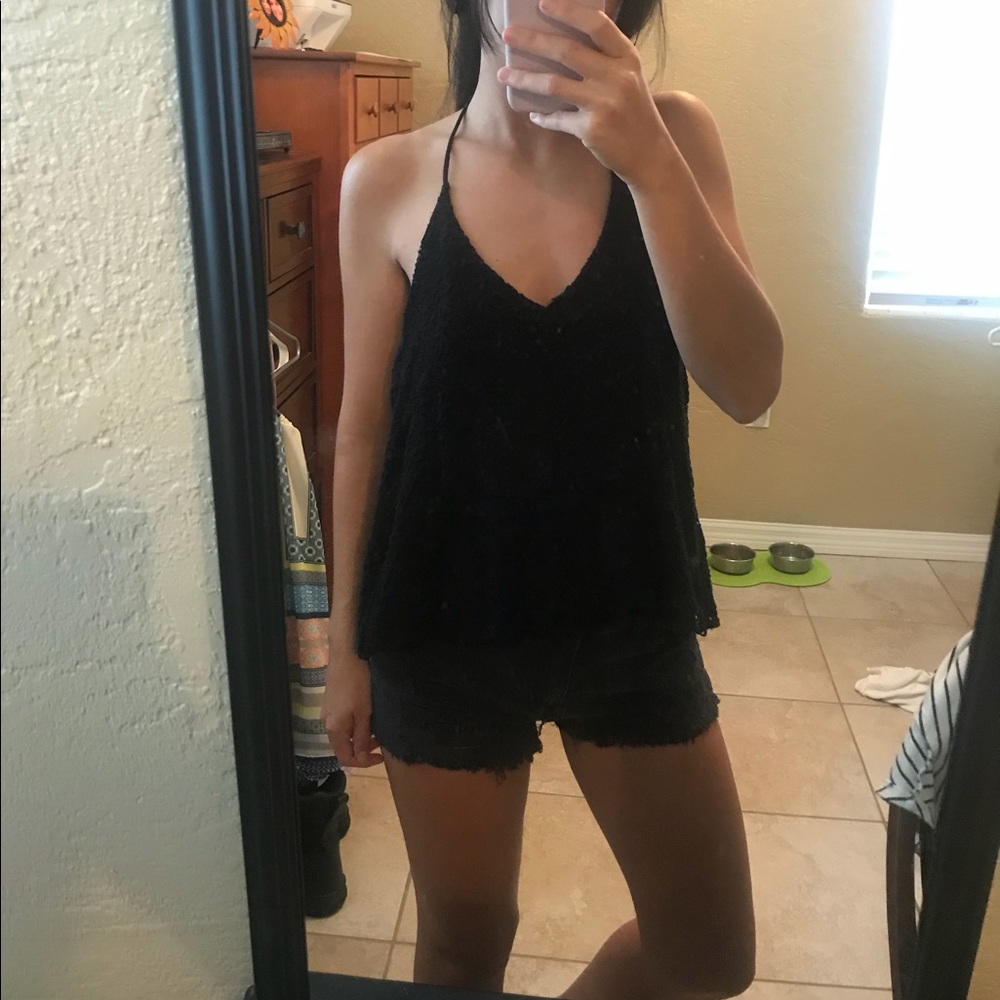 Halter top with open back